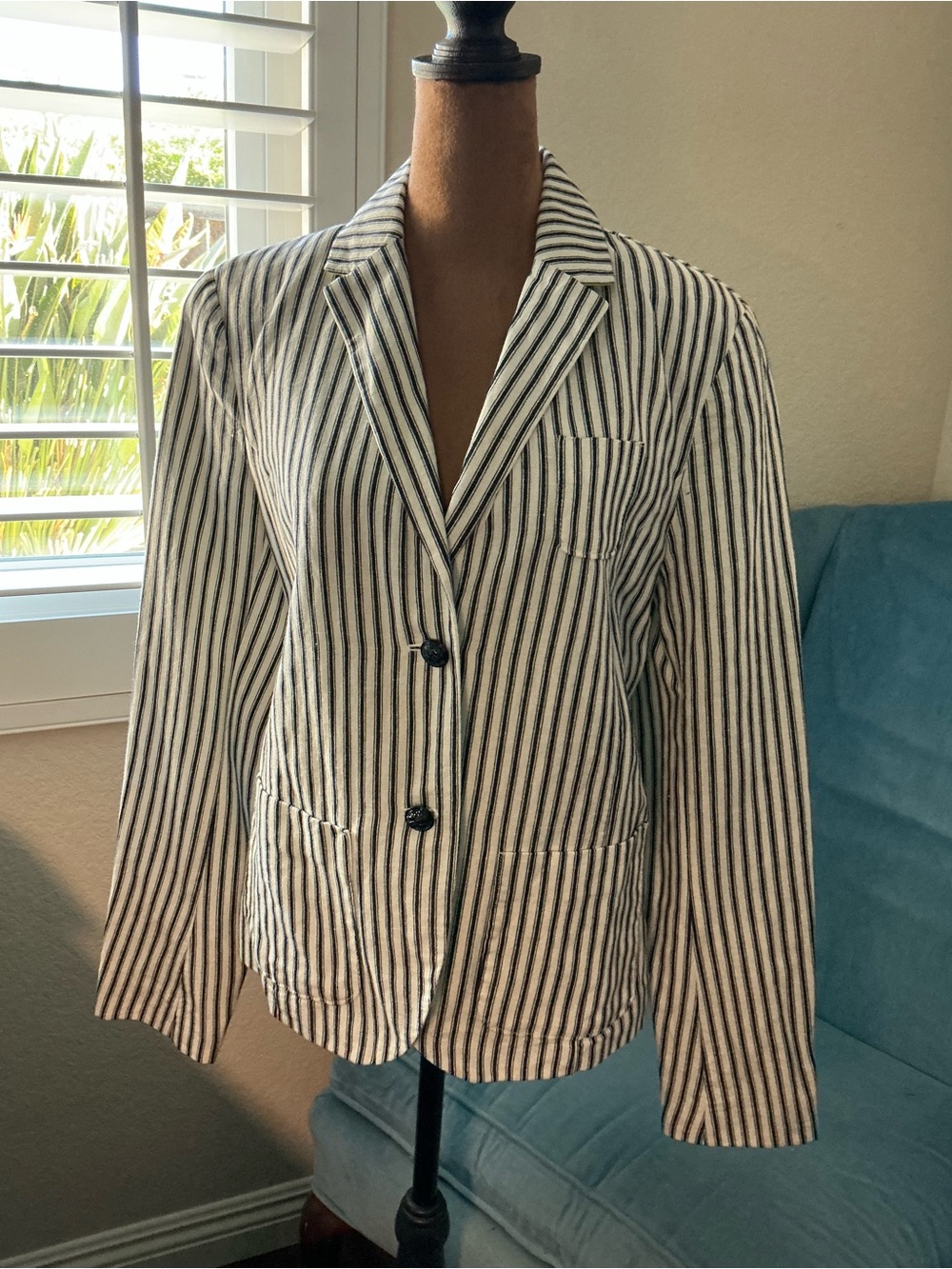 Gap Striped Black & Ivory Women’s Blazer Jacket